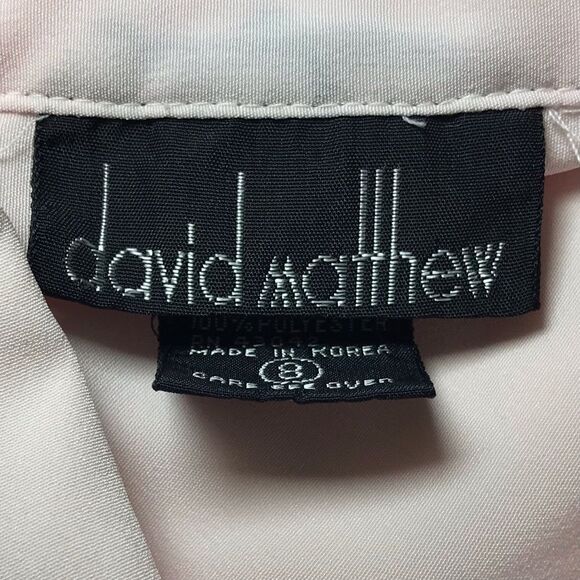 Vintage David Matthew Long Sleeve Collared Button Front Secretary Blouse Size 8 - Picture 4 of 7